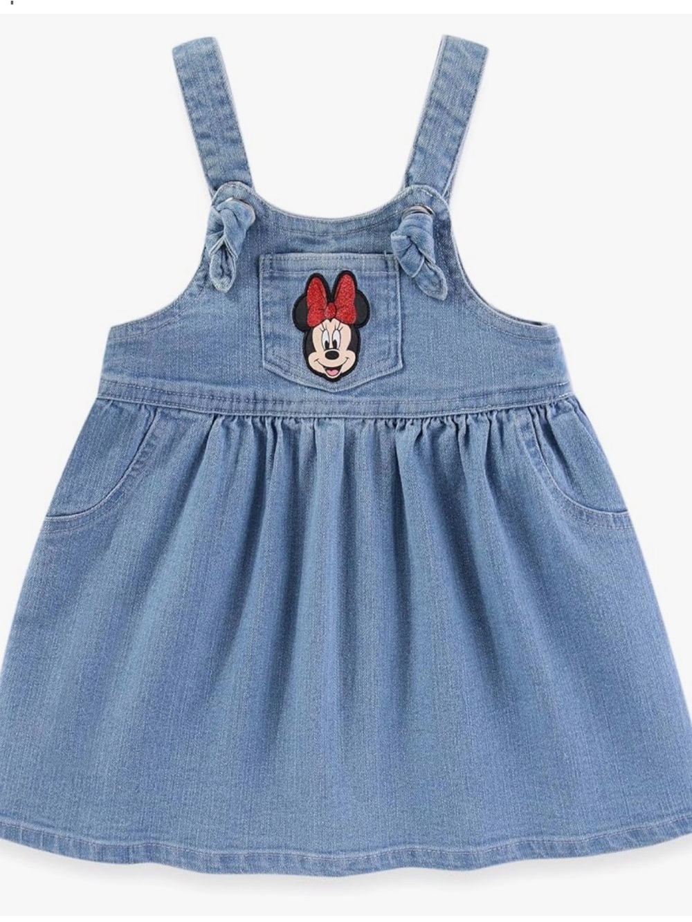 Disney Minnie Mouse Denim Jumper Size 24 Months Disney Baby Retro Winking Minnie
